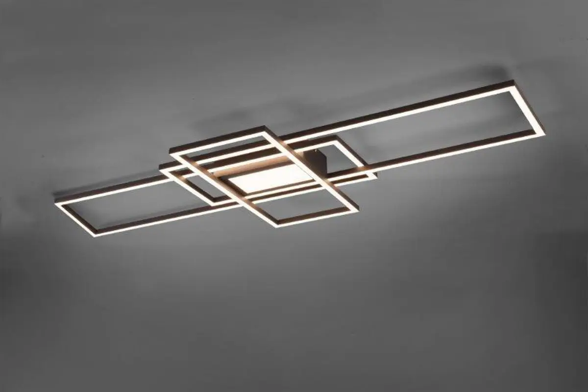 Lubinis LED šviestuvas TRIO IRVINE, 60 W, 7100 lm, 3000-6500 K, juodos sp., 105x42xh6 cm, su pultu