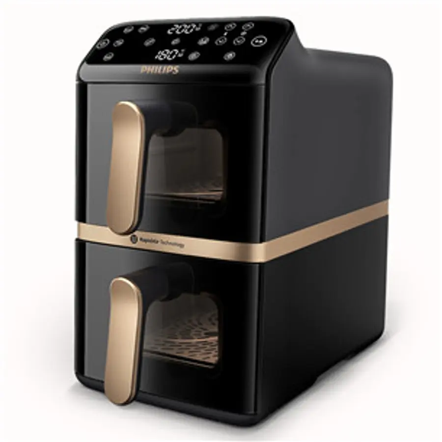 Philips Airfryer 4000 Stacked Dual Basket, 10 L, 2300 W, juoda - Karšto oro gruzdintuvė