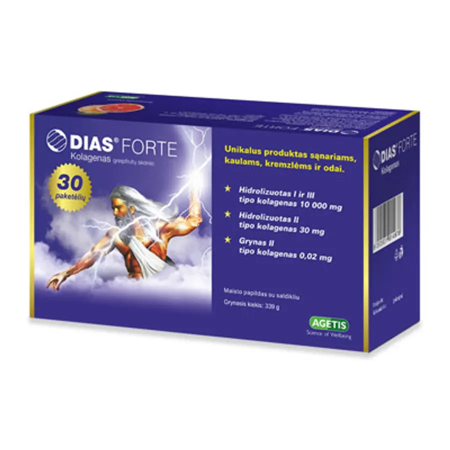 DIAS FORTE, kolagenas, greipfrutų skonio, 30 paketėlių