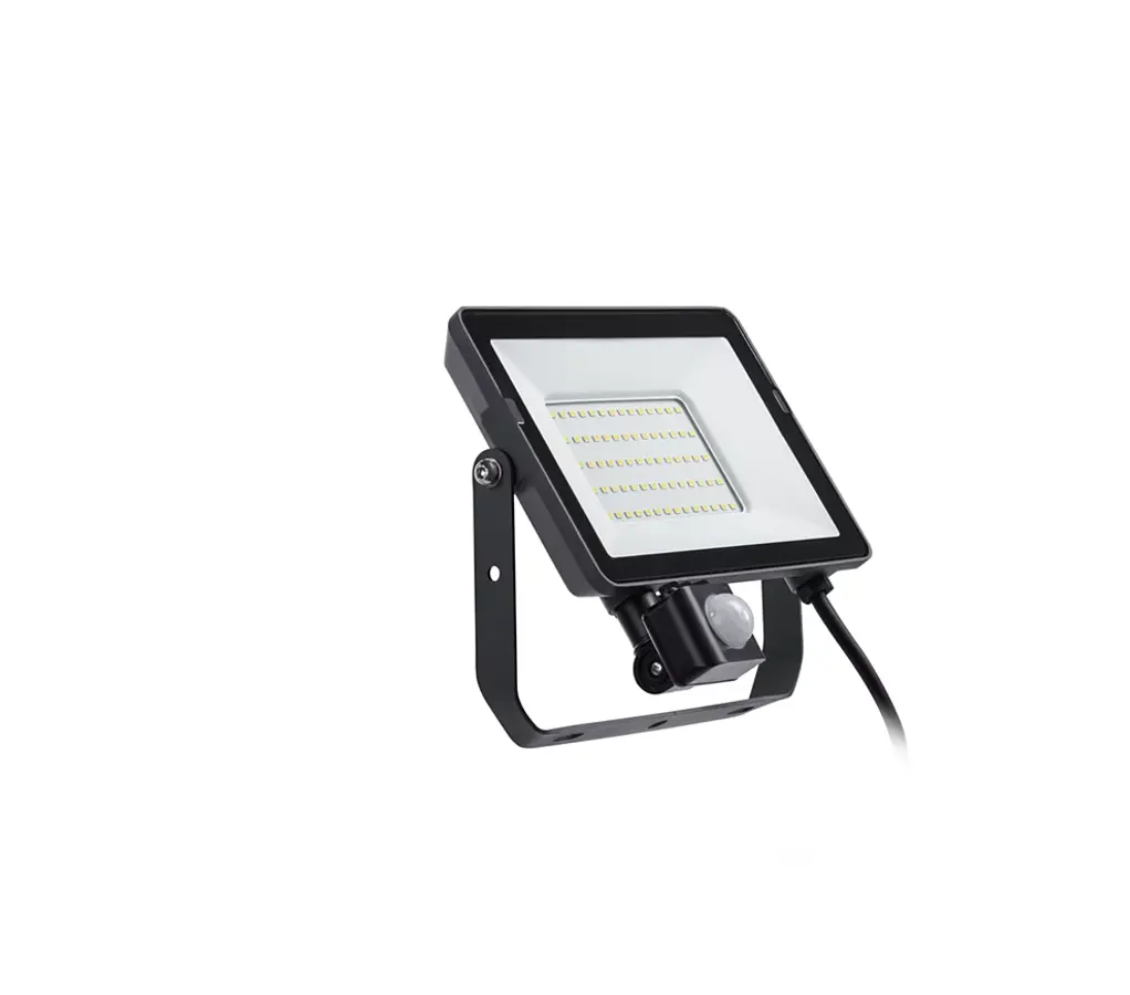 LED prožektorius PHILIPS,IP65, 50W, 4000K, 4750lm, su judesio davikliu, juodos sp., 22,3x5,7x21 cm