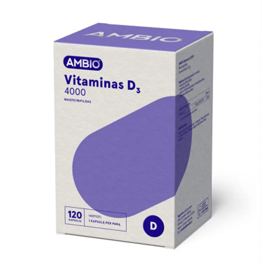 AMBIO VITAMINAS D3 4000IU, 120 minkštųjų kapsulių