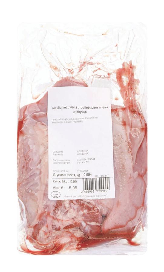 Kiaulių liežuviai su poliežuvine mėsa vakuume, 1 kg – IKI
